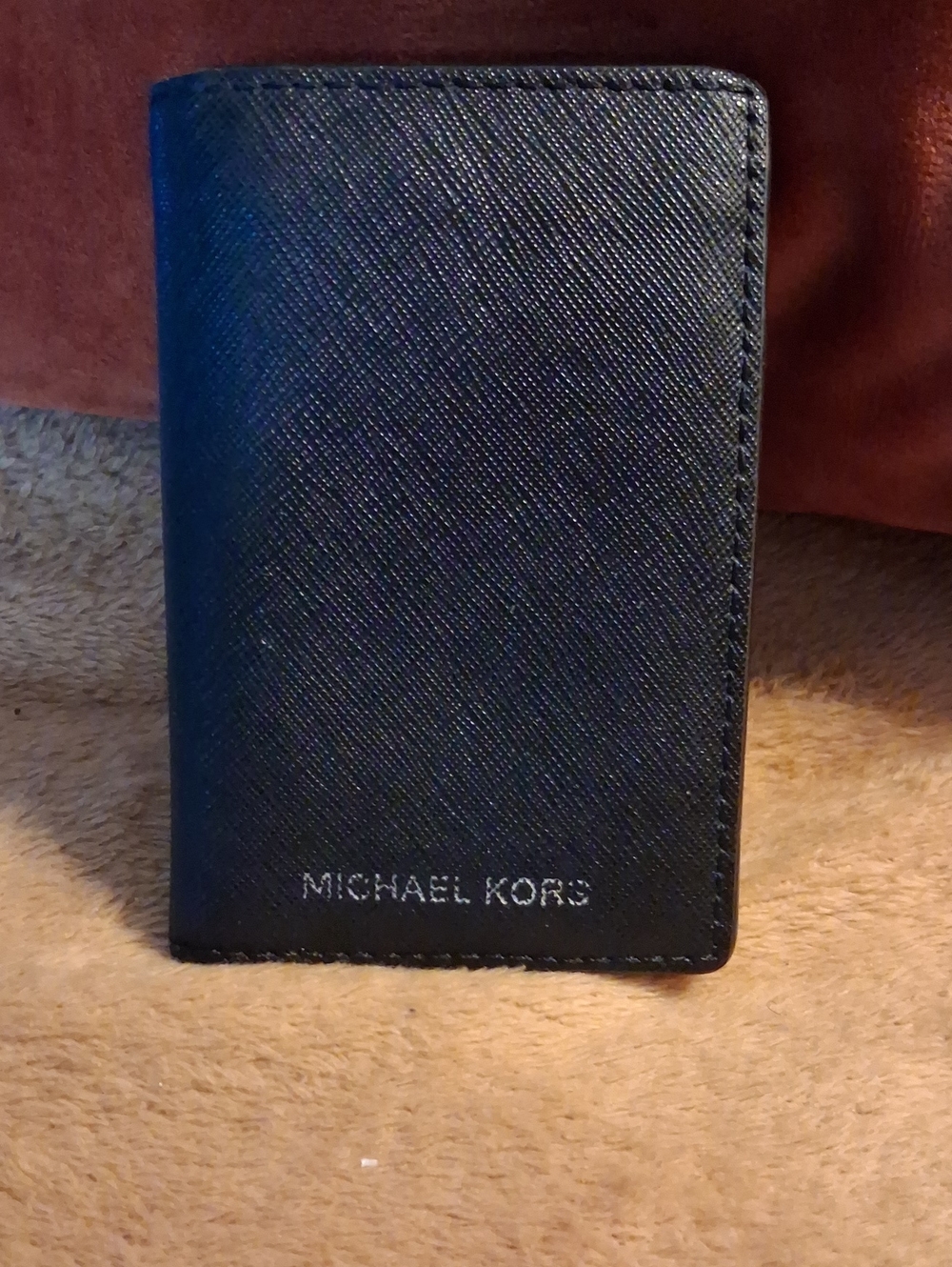 Michael Kors Black Saffiano Leather Card & Key Holder